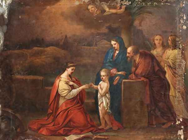 The Mystic Marriage of Saint Catherine Oil Painting by Josef Rattensperger