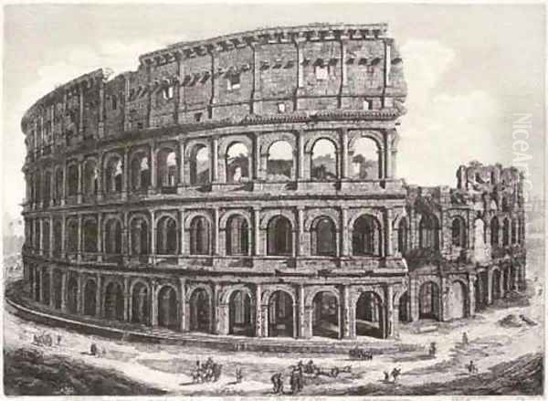 Veduta dell' Anfiteatro Flavio detto il Colosseo, from Antichita Romane Oil Painting by Luigi Rossini