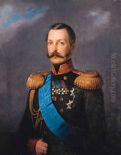 Portrait of Tsar Alexander II Oil Painting by Paul [Pavel] Antonovich Rizzoni