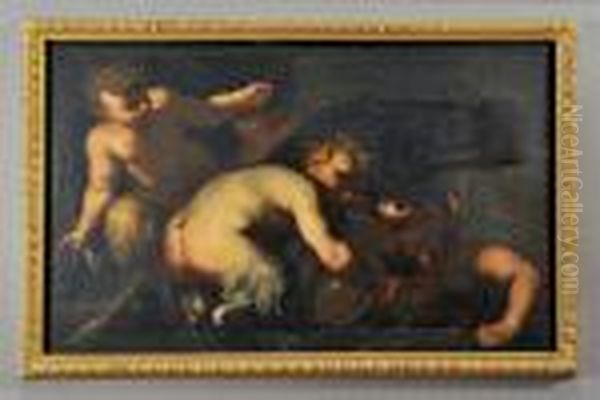 Putti Oil Painting by Domenico Piola