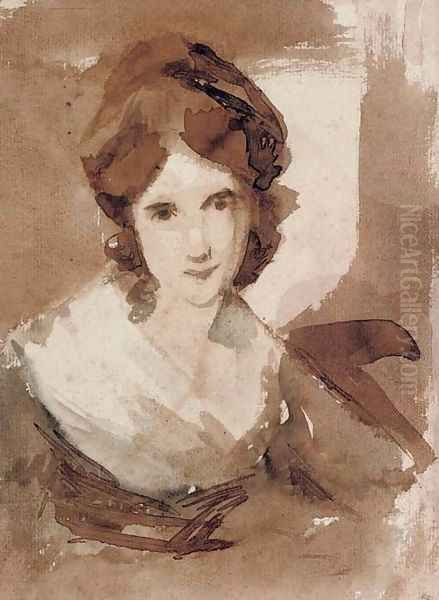 Portrait of Miss Shuttleworth Oil Painting by Peter Romney