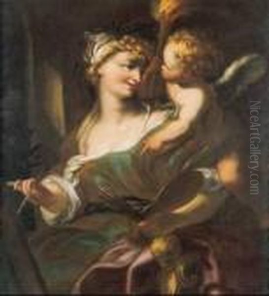 Allegoria Della Pittura Oil Painting by Domenico Piola