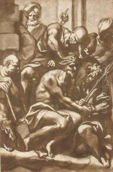 The Scourging Of Christ Oil Painting by Domenico Piola