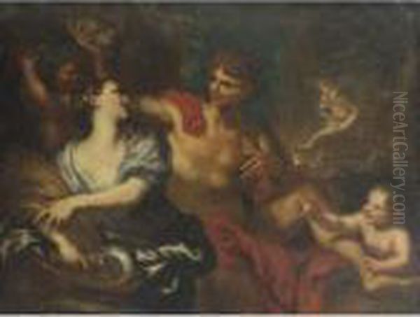 Sine Cerere Et Baccho Friget Venus Oil Painting by Domenico Piola