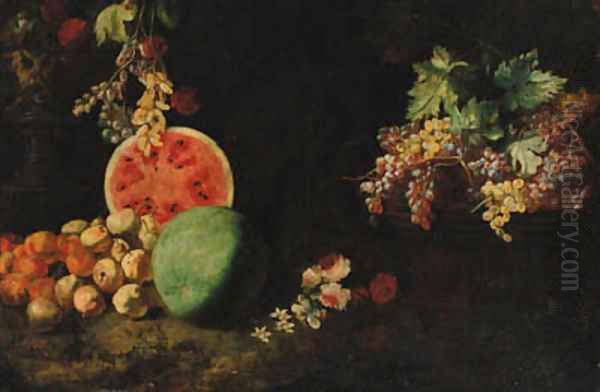 Melons Oil Painting by Giuseppe Ruoppolo