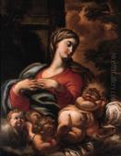 The Madonna And Child Oil Painting by Domenico Piola