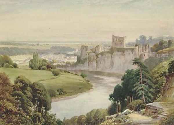 Chepstow Castle Oil Painting by Henry Hughes Richardson