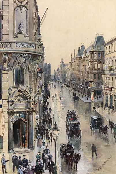 Berlin Friedrichstrasse Oil Painting by Wilhelm Ritter