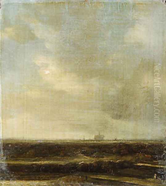 Landscape with a distant view of Haarlem Oil Painting by Jacob Van Ruisdael