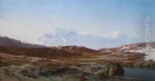 Le Mont Rose Oil Painting by Francois Roffiaen