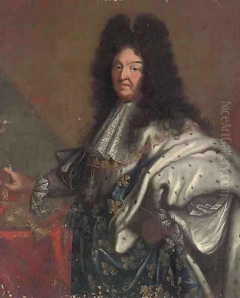 Portrait of King Louis XIV of France, three-quarter-length Oil Painting by Hyacinthe Rigaud