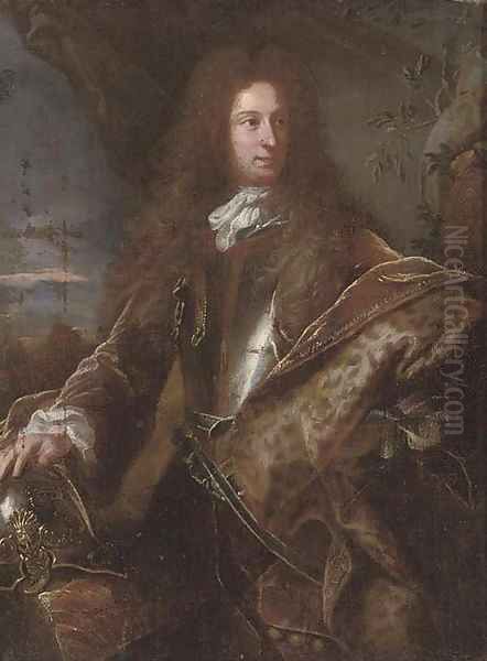 Portrait of a gentleman, traditionally identified as John Churchill, 1st Duke of Marlborough (1650-1722) Oil Painting by Hyacinthe Rigaud