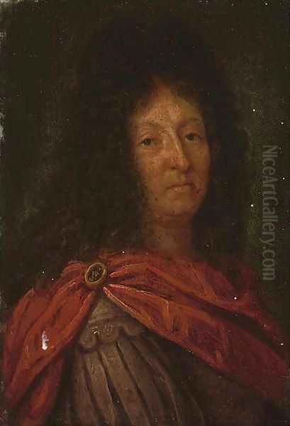 Portrait of a Louis XIV, bust-length Oil Painting by Hyacinthe Rigaud