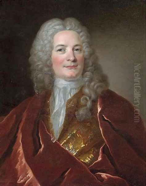 Portrait of a gentleman 3 Oil Painting by Hyacinthe Rigaud