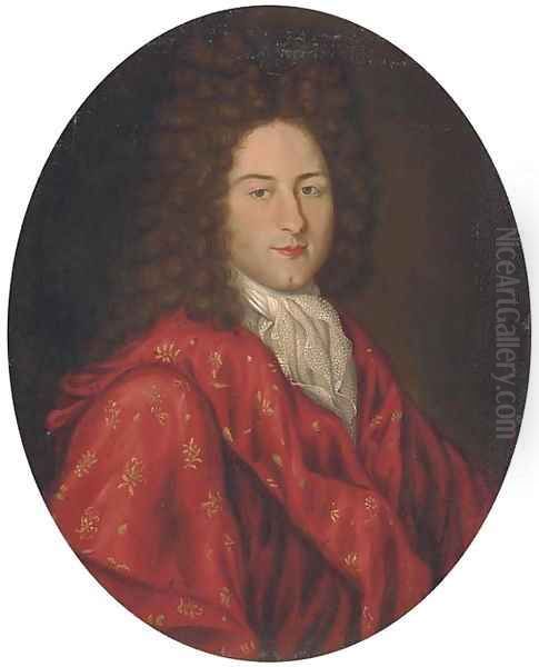 Portrait of a gentleman Oil Painting by Hyacinthe Rigaud