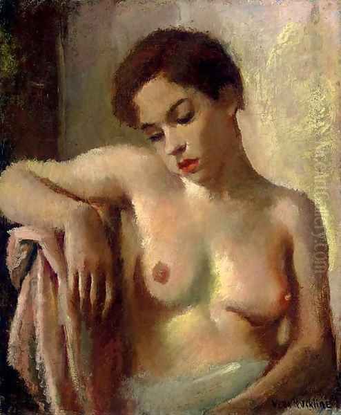 A seated nude Oil Painting by Vera Rockline