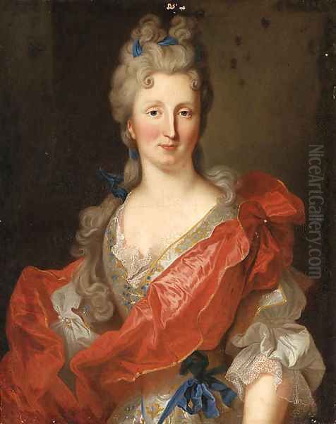 Portrait of a Lady, said to be Madame L.A. de Crozat, Marchale de Broglie Oil Painting by Jean Ranc