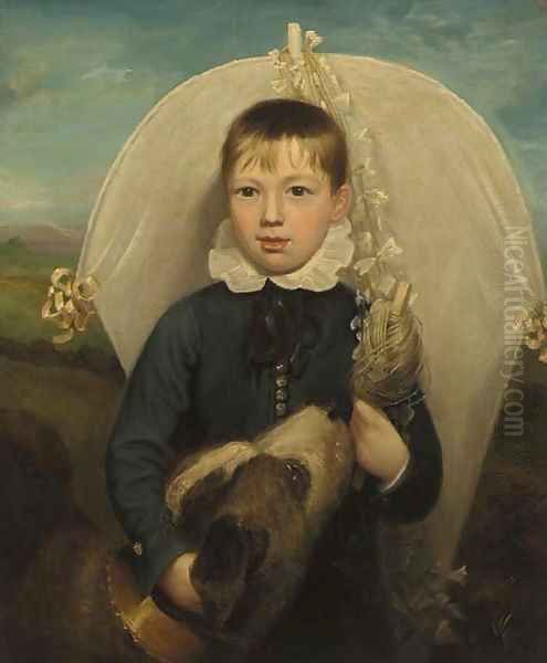 Portrait of a young boy Oil Painting by Richard Reinagle