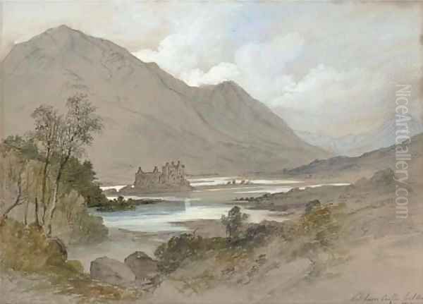 Kilchurn Castle, Loch Awe Oil Painting by Thomas Miles Jnr Richardson