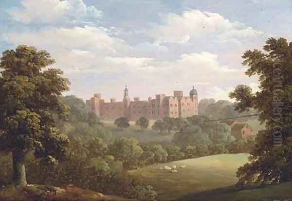 A view of Hatfield House Oil Painting by Thomas Roberts