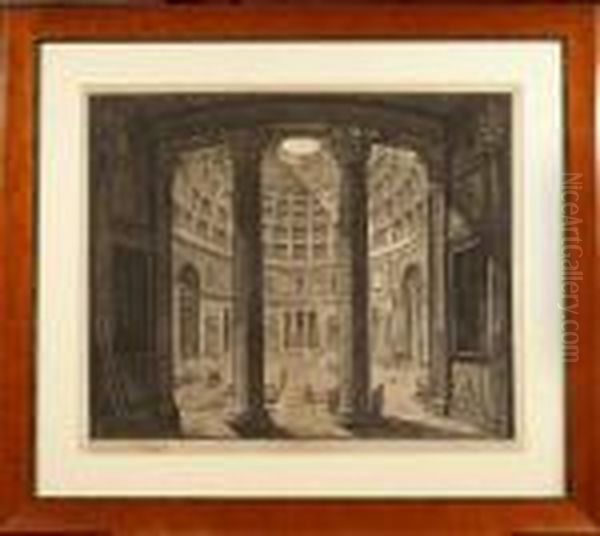 Veduta Interna Del Pantheon Oil Painting by Giovanni Battista Piranesi