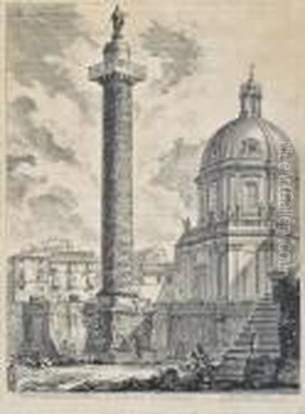 Trajan's Column Oil Painting by Giovanni Battista Piranesi