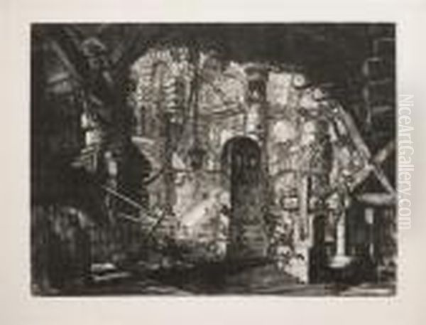 The Pier With Chains (from Carcieri D'invizione) Oil Painting by Giovanni Battista Piranesi