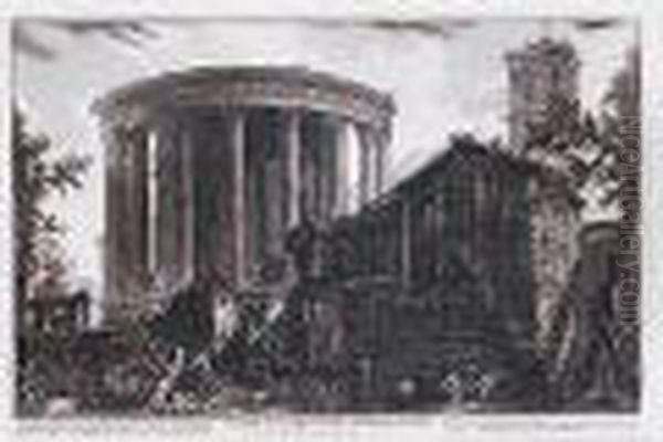 Veduta Del Tempio Della Sibilla Intivoli Oil Painting by Giovanni Battista Piranesi