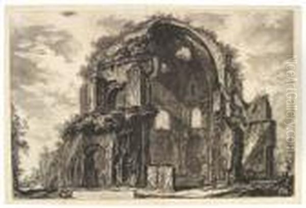 Veduta Del Tempio Ottangulare Di Minerva Medica Oil Painting by Giovanni Battista Piranesi