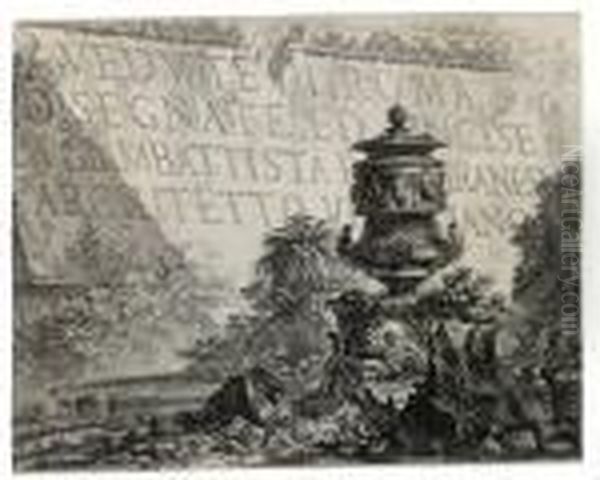 Vedute Di Roma: Title Page Oil Painting by Giovanni Battista Piranesi