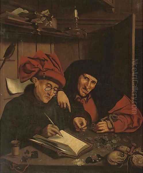 Two tax gatherers Oil Painting by Marinus van Reymerswaele