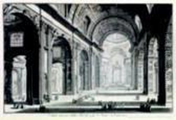 Interno Della Basilica Di San Pietro Oil Painting by Giovanni Battista Piranesi