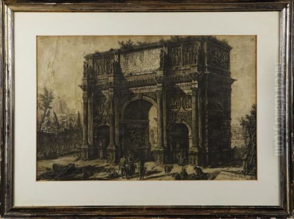 Veduta Dell' Arco Di Constantini Oil Painting by Giovanni Battista Piranesi