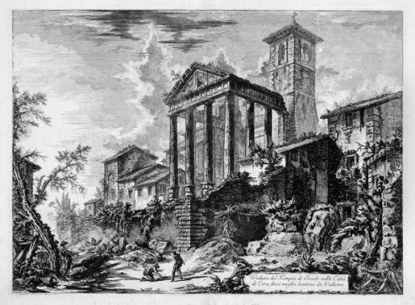 Veduta Del Tempio Di Ercole Oil Painting by Giovanni Battista Piranesi