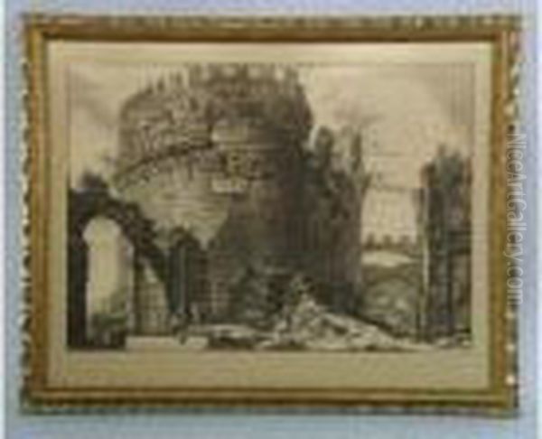 A Castle In Ruins Oil Painting by Giovanni Battista Piranesi