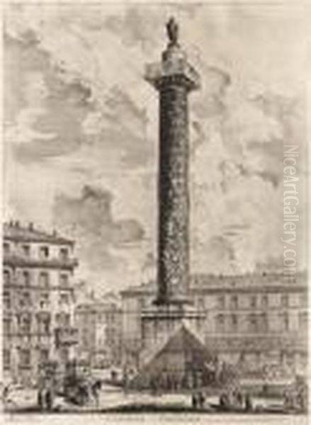 Colonna Antonina, From Vedute Di Roma Oil Painting by Giovanni Battista Piranesi