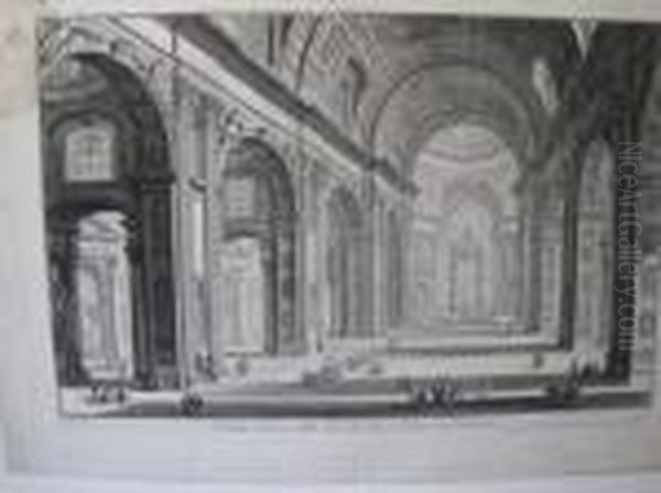 Veduta Interna Della Basilica Di S. Pietro In Vaticano Oil Painting by Giovanni Battista Piranesi