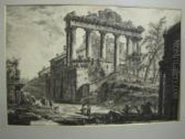 Veduta Del Tempio Detto Della Concordia Oil Painting by Giovanni Battista Piranesi