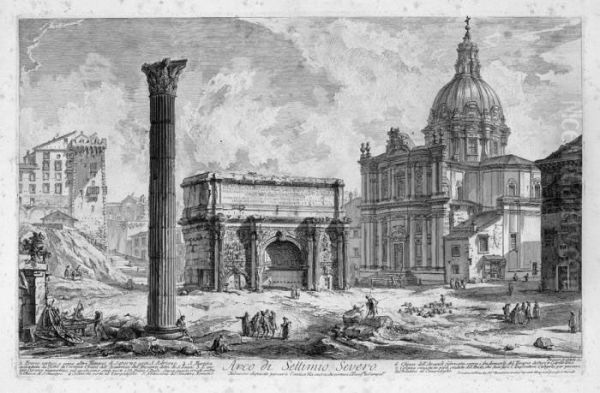 Arco Di Settimio Severo Oil Painting by Giovanni Battista Piranesi