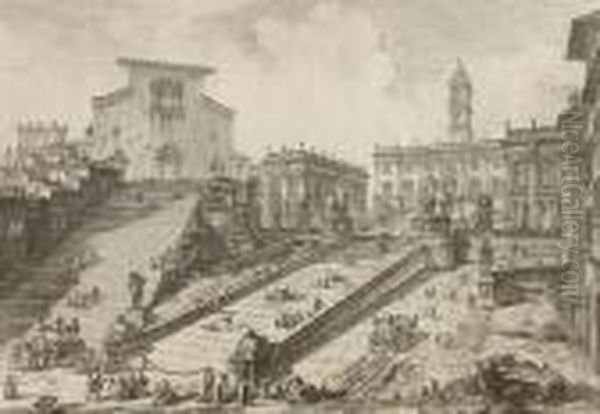 Veduto Del Romano Campidoglio Oil Painting by Giovanni Battista Piranesi