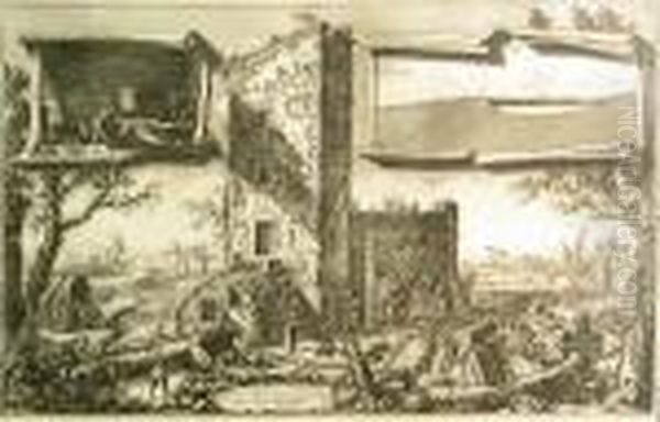 Dimostrazioni Dell'emissario Del Lagoalbano, From Descrizione... Oil Painting by Giovanni Battista Piranesi