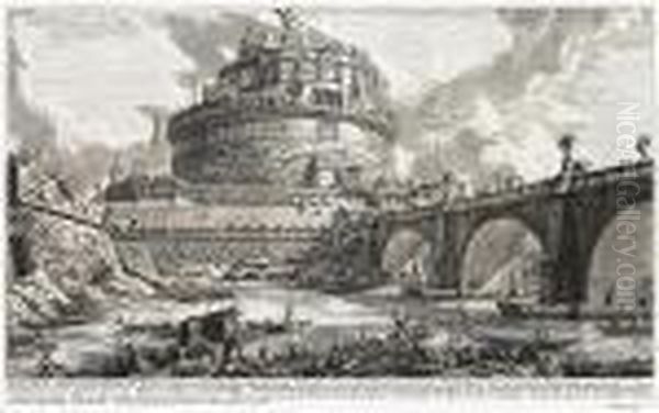 Four Etchings Of Bridges In Rome Oil Painting by Giovanni Battista Piranesi