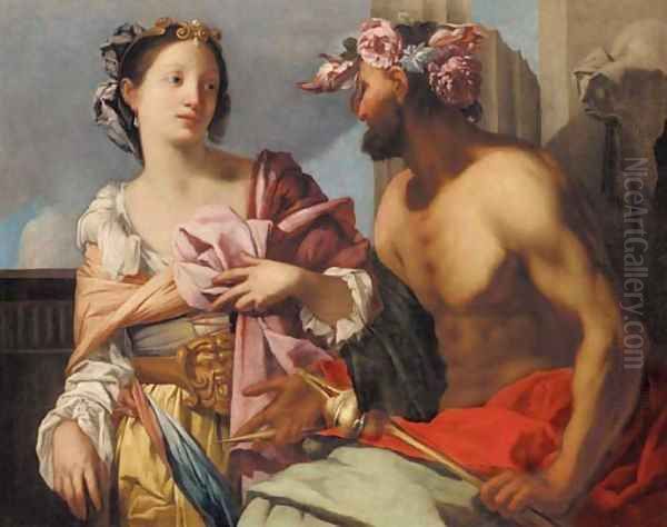 Hercules and Omphale Oil Painting by Francesco Ruschi