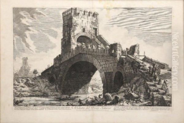 Ponte Salario Oil Painting by Giovanni Battista Piranesi