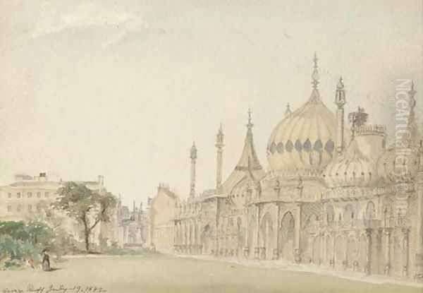 Brighton Pavilion Oil Painting by George The Elder Ruff