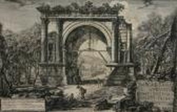 Bridge Of Augustus Caesar Oil Painting by Giovanni Battista Piranesi