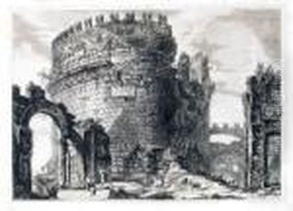 Sepolcro Di Cecilia Metella Oil Painting by Giovanni Battista Piranesi