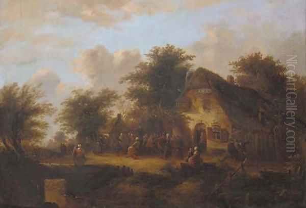 A village kermesse Oil Painting by Laurent Herman Redig