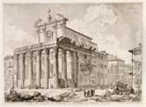 Veduta Del Tempio D'antonino E Faustina by Giovanni Battista Piranesi