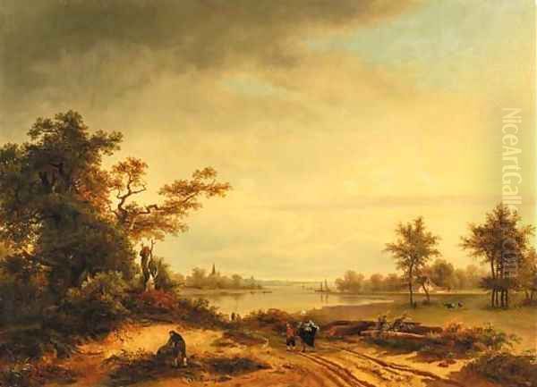 An inland waterway Oil Painting by Laurent Herman Redig